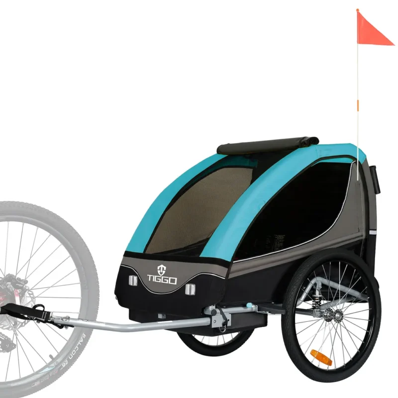 Tiggo S2 Kinderanhänger mit Federung Jogger 2 in 1 Kinder Buggy Fahrradanhänger Anhänger 1 bis 2 Kinder Kinderanhänger 60502 – Bild 7